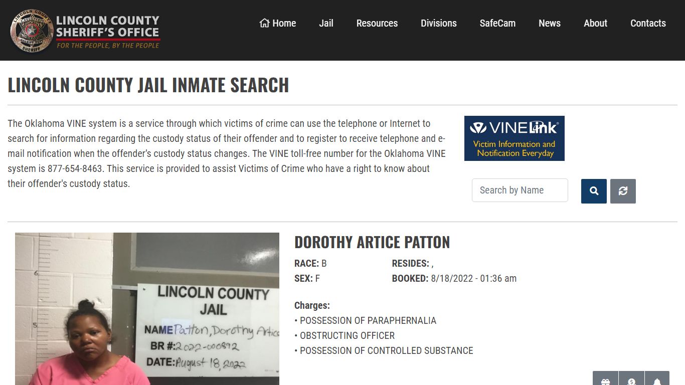 Inmate Search - Lincoln County Sheriff's Office